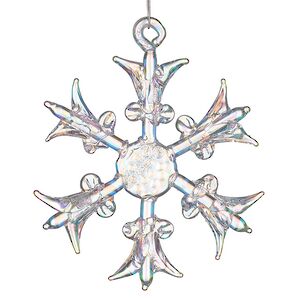 Набор стеклянных елочных игрушек Снежинки Tridentum 5 см, 12 шт, подвеска Kurts Adler фото 3