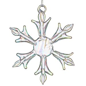 Набор стеклянных елочных игрушек Снежинки Tridentum 5 см, 12 шт, подвеска Kurts Adler фото 4