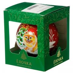 Стеклянный елочный шар Зодиак - Шпиц у Елочки 9 см красный Фабрика Елочка фото 2