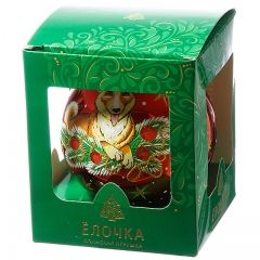 Стеклянный елочный шар Зодиак - Озорной Друг 9 см красный Фабрика Елочка фото 2