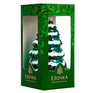 Стеклянная елочная игрушка Елочка 10 см зеленая Фабрика Елочка фото 4