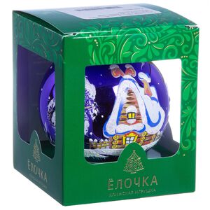 Стеклянный елочный шар Ночь перед Рождеством 9 см фиолетовый Фабрика Елочка фото 2