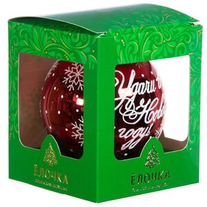 Стеклянный елочный шар Ретро 9 см красный Фабрика Елочка фото 2