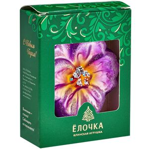 Стеклянная елочная игрушка Анютины глазки 7*6*2.5 см фиолетовая, подвеска Фабрика Елочка фото 7
