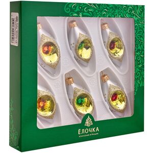Елочные игрушки Сосульки Вернисаж 8 см, 6 шт, стекло Фабрика Елочка фото 2