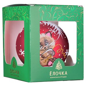 Стеклянный елочный шар Улыбка 7 см красный Фабрика Елочка фото 3