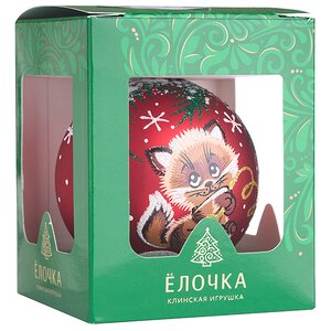 Стеклянный елочный шар Улыбка 7 см красно-зеленый Фабрика Елочка фото 3