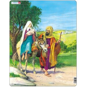 Пазл для детей Библейские сюжеты - Святое Семейство на пути в Египет, 48 элементов, 36*28 см