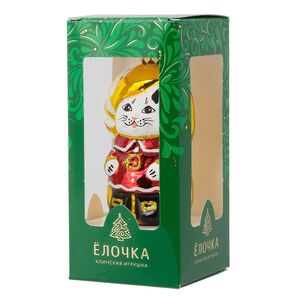 Стеклянная елочная игрушка Кот Маркиз 8 см, подвеска Фабрика Елочка фото 2