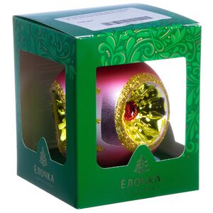 Стеклянный елочный шар Фонарики 8 см розовый Фабрика Елочка фото 2