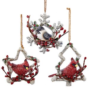 Елочная игрушка Птичка Лесная - Кардинал на звездочке 14 см, подвеска Kurts Adler фото 3