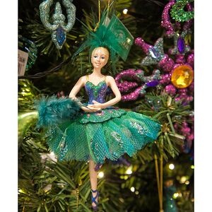 Елочная игрушка Балерина-Павлин утонченная 15 см, подвеска Kurts Adler фото 2