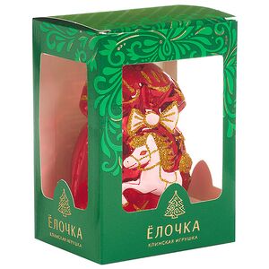 Стеклянная елочная игрушка Зодиак - Лошадка Пина 10 см красная Фабрика Елочка фото 2