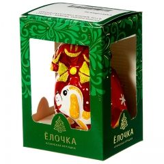 Стеклянная елочная игрушка Подарок - Собачка 8.5 см красная, подвеска Фабрика Елочка фото 2
