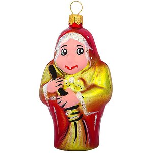 Елочная игрушка Баба Яга 8 см, стекло
