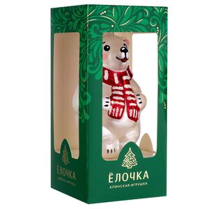 Елочная игрушка Умка в красном шарфе 8 см, стекло Фабрика Елочка фото 6