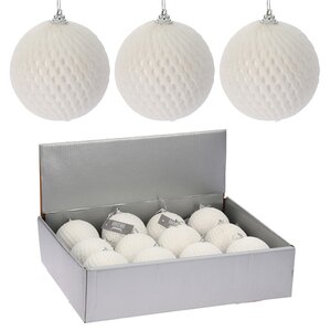 Набор елочных шаров Teary Blanc 10 см, 12 шт, пластик Koopman фото 2