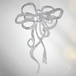 Елочная игрушка Бант Алиони 16*10*6 см серебряный, подвеска Koopman фото 3