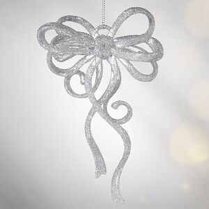 Елочная игрушка Бант Алиони 16*10*6 см серебряный, подвеска Koopman фото 5