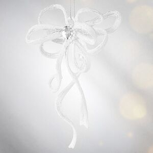 Елочная игрушка Бант Алиони 16*10*6 см белый, подвеска Koopman фото 3