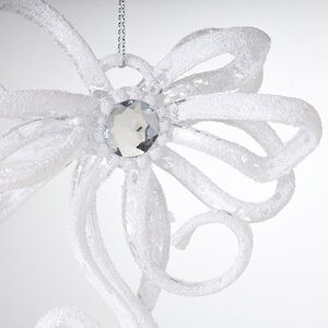 Елочная игрушка Бант Алиони 16*10*6 см белый, подвеска Koopman фото 2