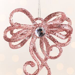 Елочная игрушка Бант Алиони 16*10*6 см розовый, подвеска Koopman фото 2