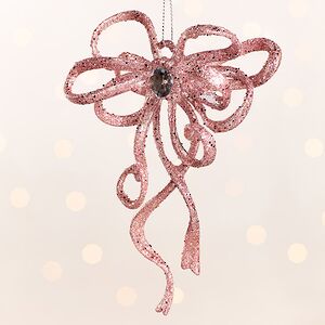 Елочная игрушка Бант Алиони 16*10*6 см розовый, подвеска Koopman фото 3