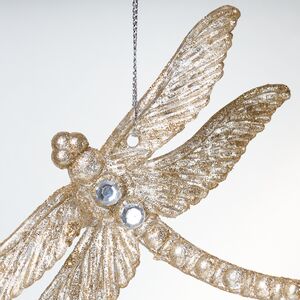 Елочная игрушка Стрекоза Эннолия 10 см, 2 шт, золотая, подвеска Koopman фото 5