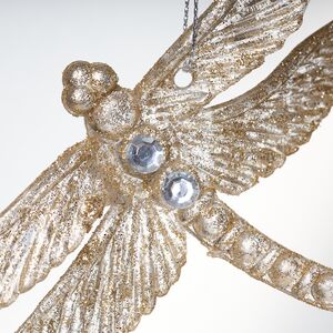 Елочная игрушка Стрекоза Эннолия 10 см, 2 шт, золотая, подвеска Koopman фото 2