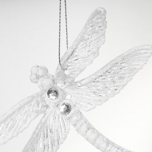 Елочная игрушка Стрекоза Эннолия 10 см, 2 шт, белая, подвеска Koopman фото 2