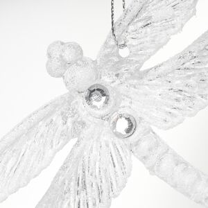 Елочная игрушка Стрекоза Эннолия 10 см, 2 шт, белая, подвеска Koopman фото 5