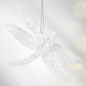 Елочная игрушка Стрекоза Эннолия 10 см, 2 шт, белая, подвеска Koopman фото 4