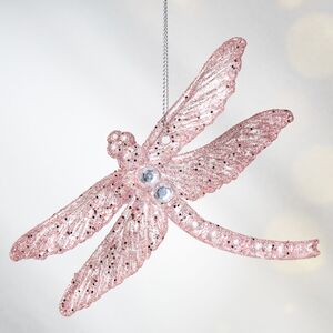 Елочная игрушка Стрекоза Эннолия 10 см, 2 шт, розовая, подвеска Koopman фото 3