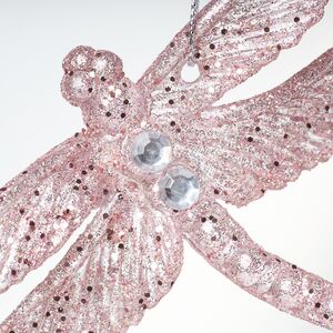 Елочная игрушка Стрекоза Эннолия 10 см, 2 шт, розовая, подвеска Koopman фото 5