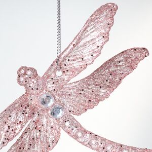 Елочная игрушка Стрекоза Эннолия 10 см, 2 шт, розовая, подвеска Koopman фото 2