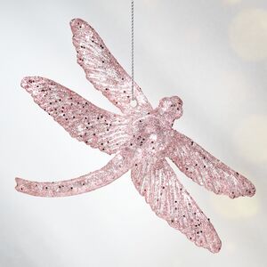 Елочная игрушка Стрекоза Эннолия 10 см, 2 шт, розовая, подвеска Koopman фото 4