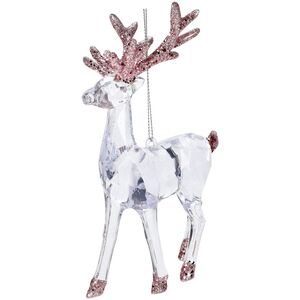 Елочная игрушка Олень Финолли 10 см с розовыми рогами, подвеска Koopman фото 7