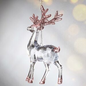 Елочная игрушка Олень Финолли 10 см с розовыми рогами, подвеска Koopman фото 3