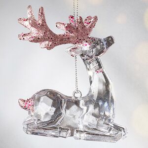 Елочная игрушка Олень Филидель 10 см с розовыми рогами, подвеска Koopman фото 5