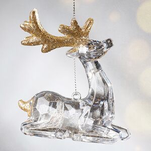 Елочная игрушка Олень Филидель 10 см с золотыми рогами, подвеска Koopman фото 5