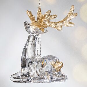 Елочная игрушка Олень Филидель 10 см с золотыми рогами, подвеска Koopman фото 3