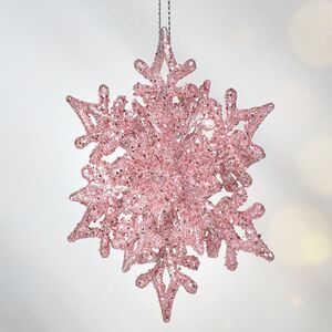 Елочная игрушка Снежинка Альвисс 11 см, 2 шт, розовая Koopman фото 4