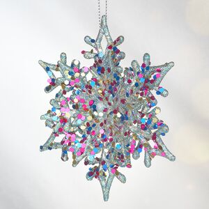 Елочная игрушка Снежинка Альвисс 11 см, 2 шт, голубая Koopman фото 4