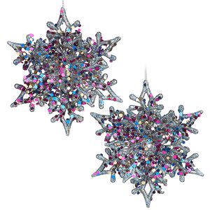 Елочная игрушка Снежинка Альвисс 11 см, 2 шт, голубая Koopman фото 5