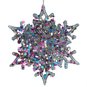 Елочная игрушка Снежинка Альвисс 11 см, 2 шт, голубая Koopman фото 6