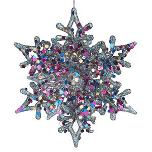 Елочная игрушка Снежинка Альвисс 11 см, 2 шт, голубая Koopman фото 7