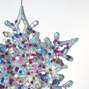 Елочная игрушка Снежинка Альвисс 11 см, 2 шт, голубая Koopman фото 3