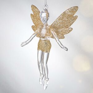Елочная игрушка Фея Донна-Белла с золотыми крыльями 12 см, 2 шт, подвеска Koopman фото 4