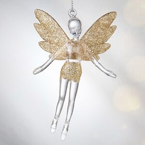 Елочная игрушка Фея Донна-Белла с золотыми крыльями 12 см, 2 шт, подвеска Koopman фото 2