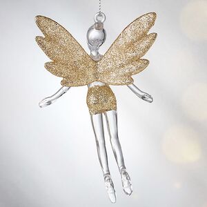 Елочная игрушка Фея Донна-Белла с золотыми крыльями 12 см, 2 шт, подвеска Koopman фото 3